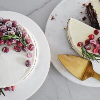 Christmas Cake: Chocolate Coffee Cake with Whipped Mascarpone Frosting